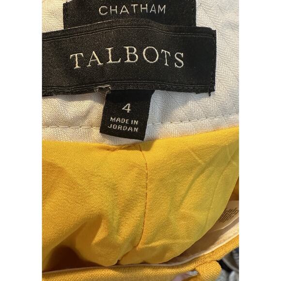 Talbots Chatham Pants Women’s 4 Mustard Yellow Wool Blend Ankle Career - Picture 6 of 7